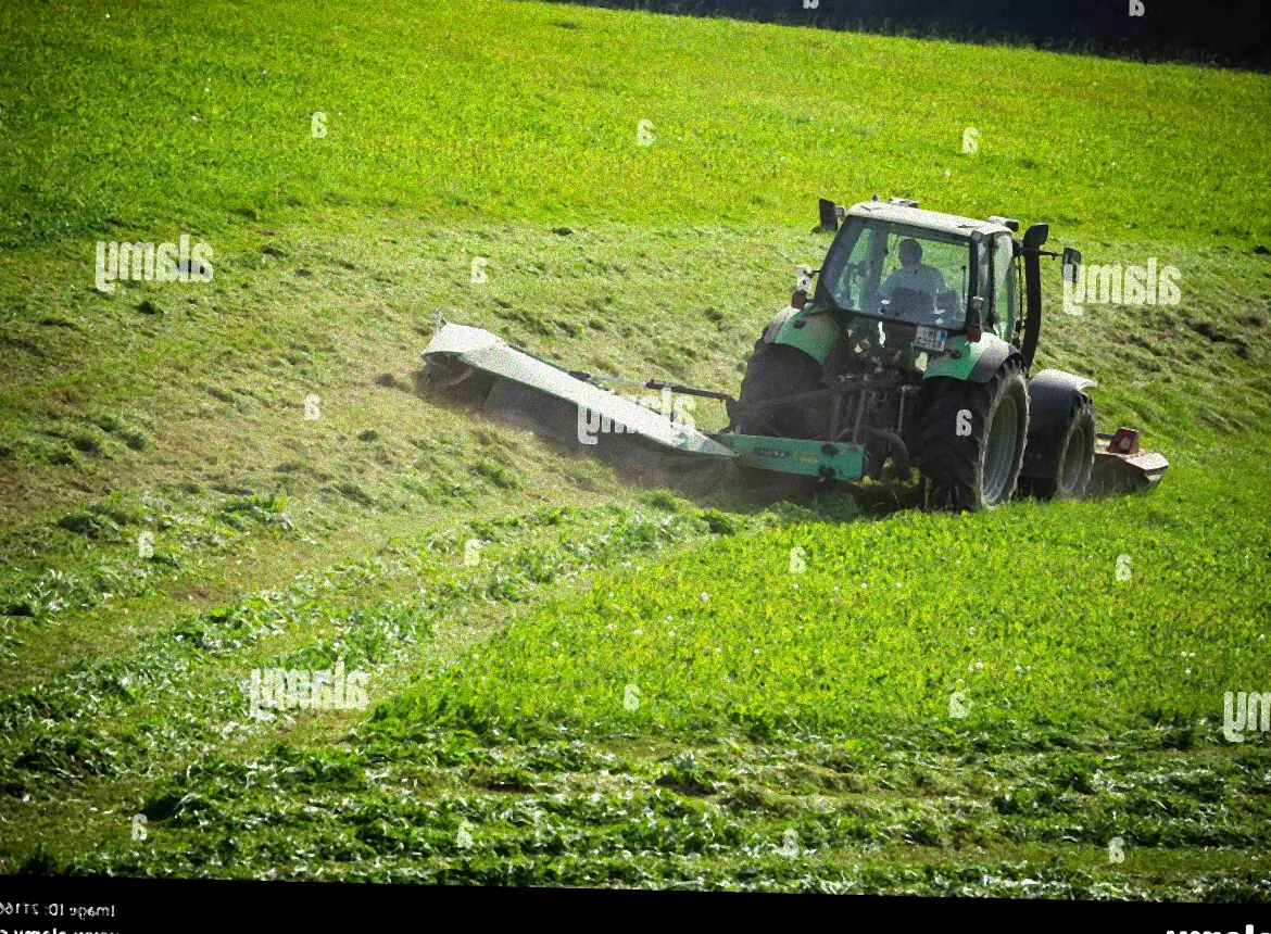 Rasenmähen im sonnigen Oktober