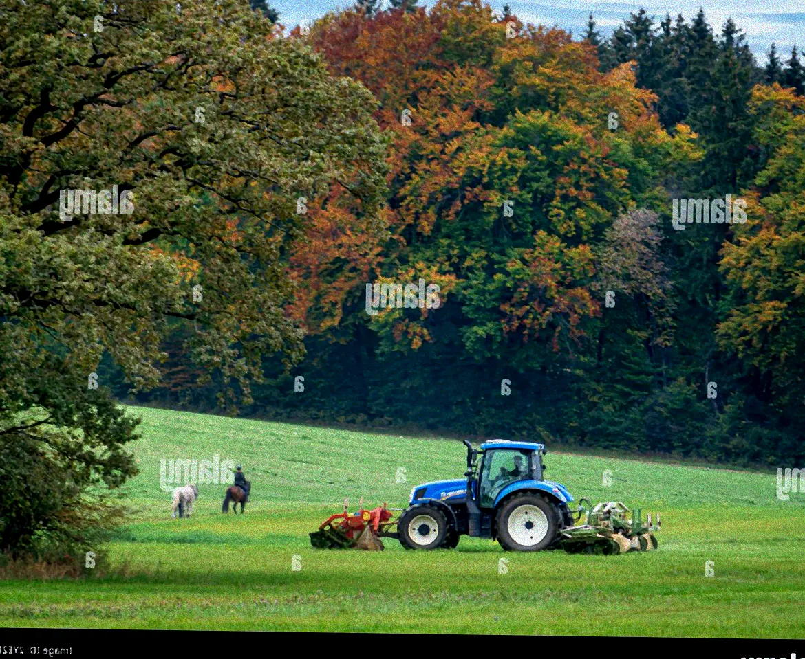 Graspflege im goldenen Herbst